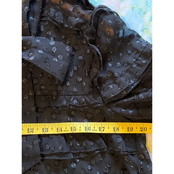 Isabel Marant | Lurex Dot Alba Top EU40/US Large Black Glitter Ruffle Trim - Picture 9 of 10